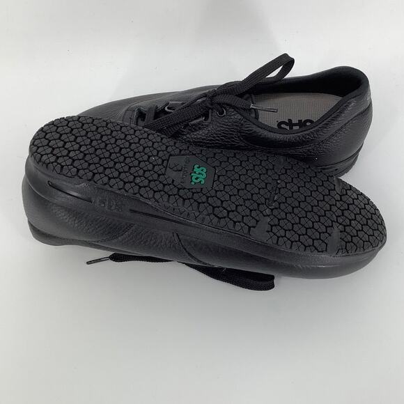 SAS Size 7WW Black Liberty Non Slip Lace Up Shoes Waterguard Leather P19-7 - Picture 6 of 11